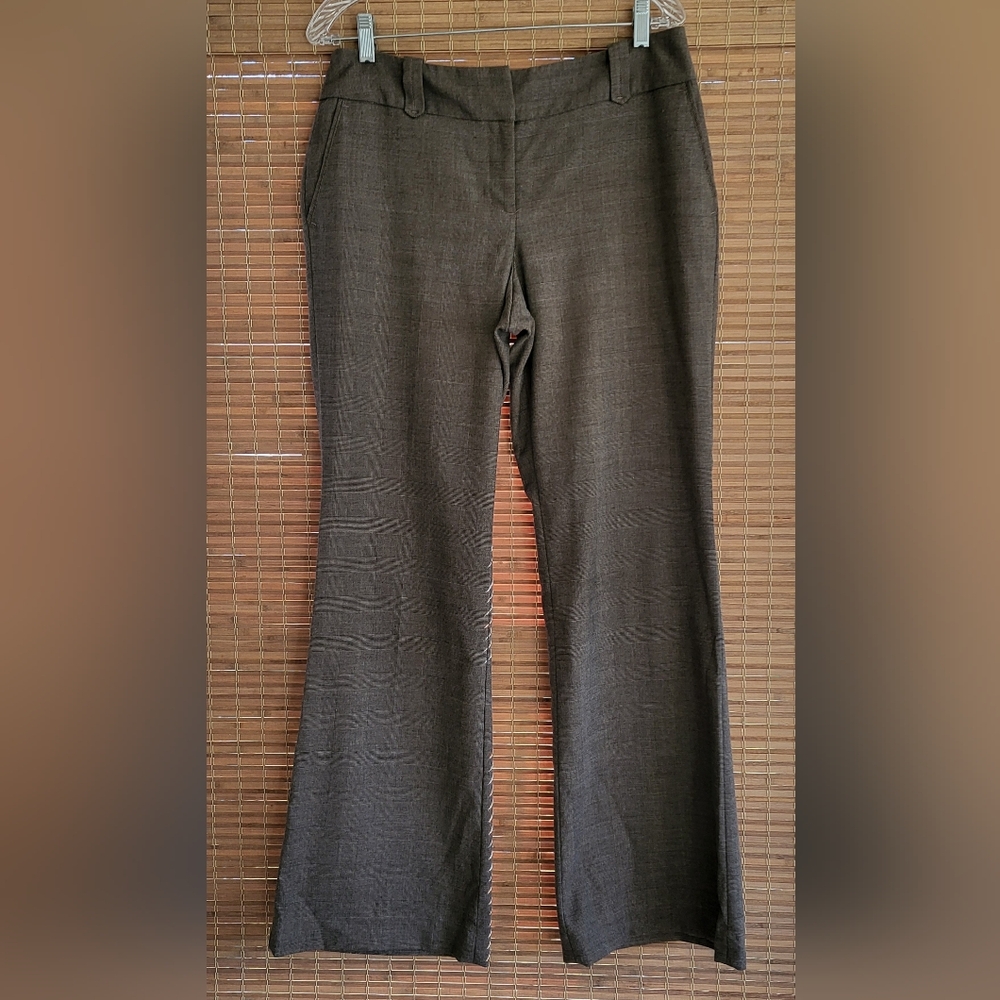Ann Taylor Loft Julie Flare Trousers Gray Glen Plaid Women's 8
